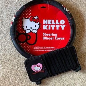 Hello Kitty Steering Wheel Cover and CarCD Holder